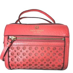 KATE SPADE Perri Lane Bubbles Leather Crossbody Bag $338 Coral Pink